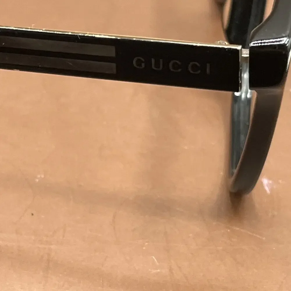 Gucci GG0687S 002 Black Gold Tone 57-17-145 Frame Sunglasses Men AS IS FOR PARTS